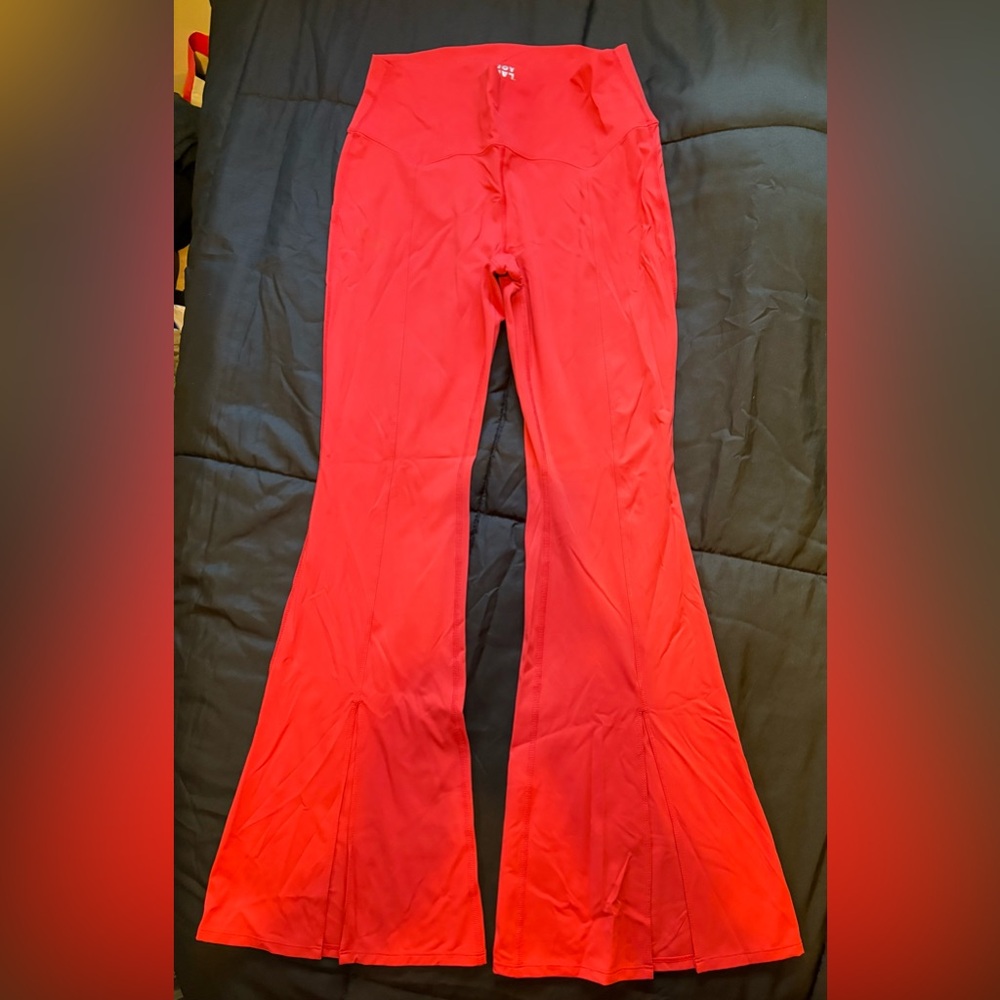 JoyLab Bold Pink/Red Split Flare Leg Leggings Woman Size XL